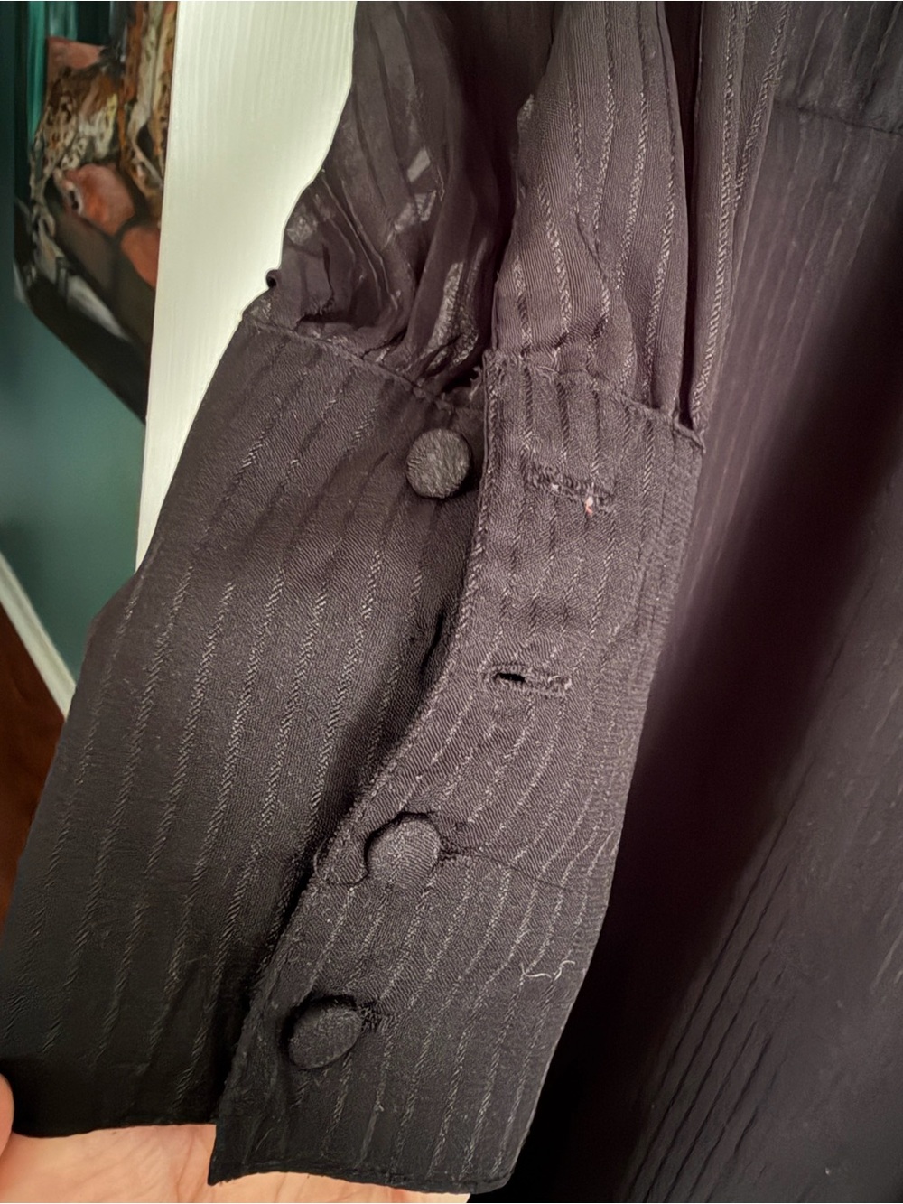 Black Long-Sleeve Tie-Neck Midi Dress - Picture 3 of 8